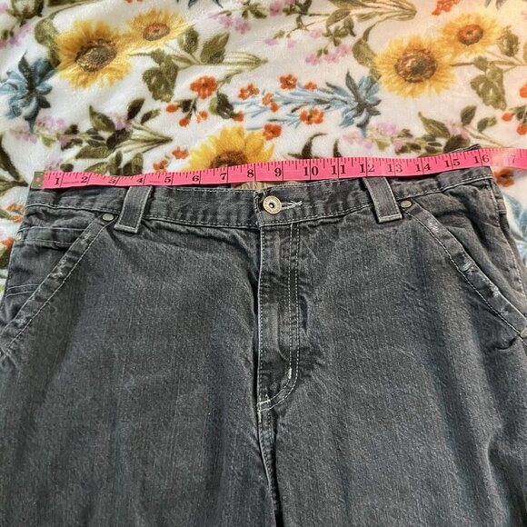 Y2K Old Navy Denim Carpenter Jeans Boys 18 Husky Cargo Faded Black - Picture 9 of 10